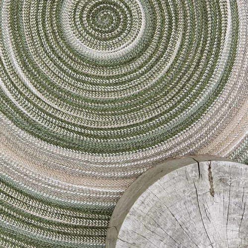 captivating: swirls of cushioned polypropylene strands create a stunning circular rug (color mystic green)