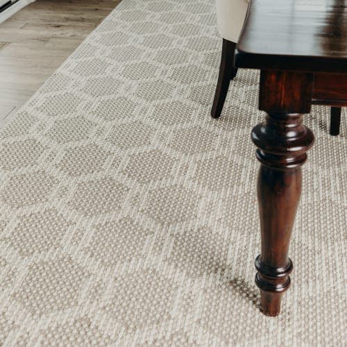 Pembroke White wool-sisal rug in traditional dining room