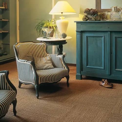 Contract Coir Tiles installed wall-to-wall in living room