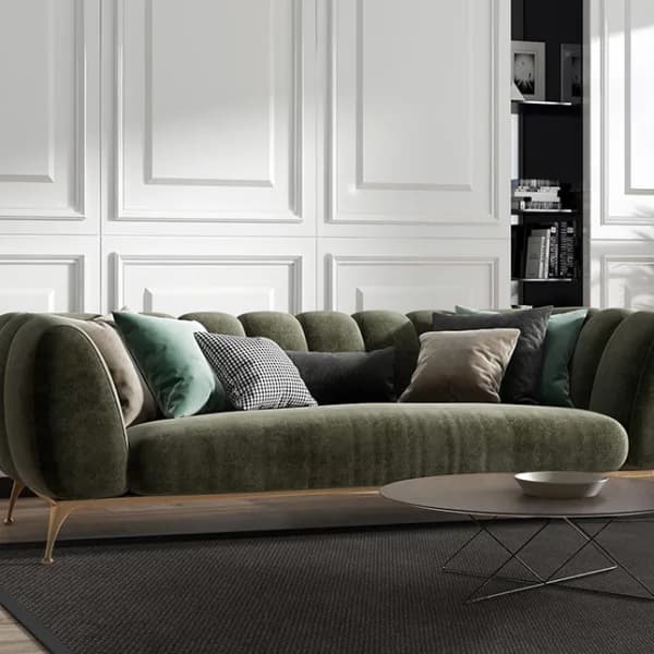 Munich Carbon rug with onyx cotton border in contemporary living room