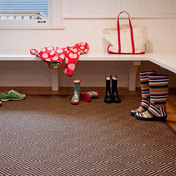 peace of mind: a synthetic sisal is a perfect choice for an entryway rug