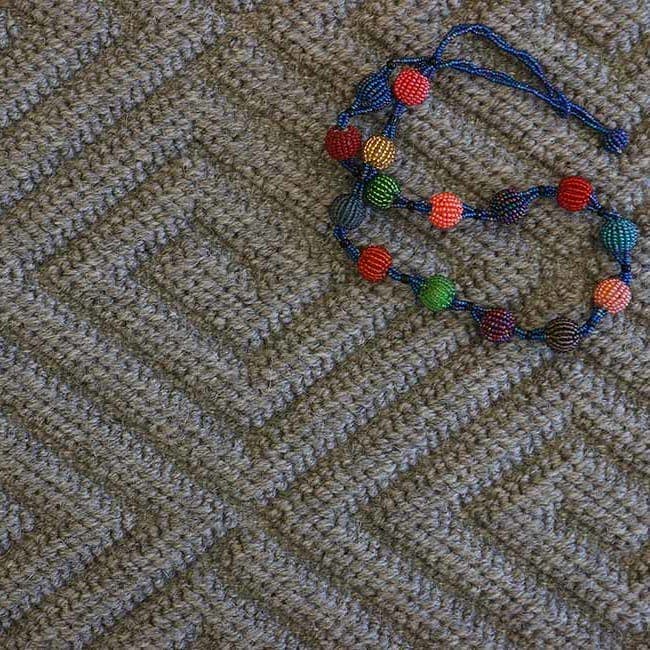 Detail of Groton Gray Sky wool carpet