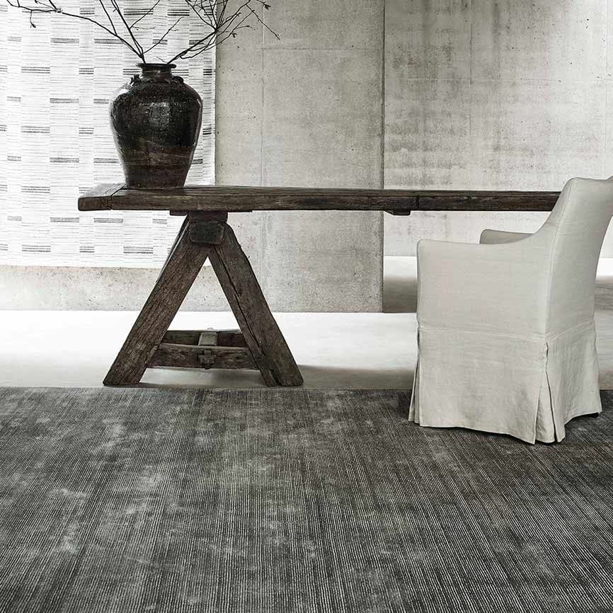 dimension: two-tone stripes created by the cut and loop style add visual interest to any space (color iron)