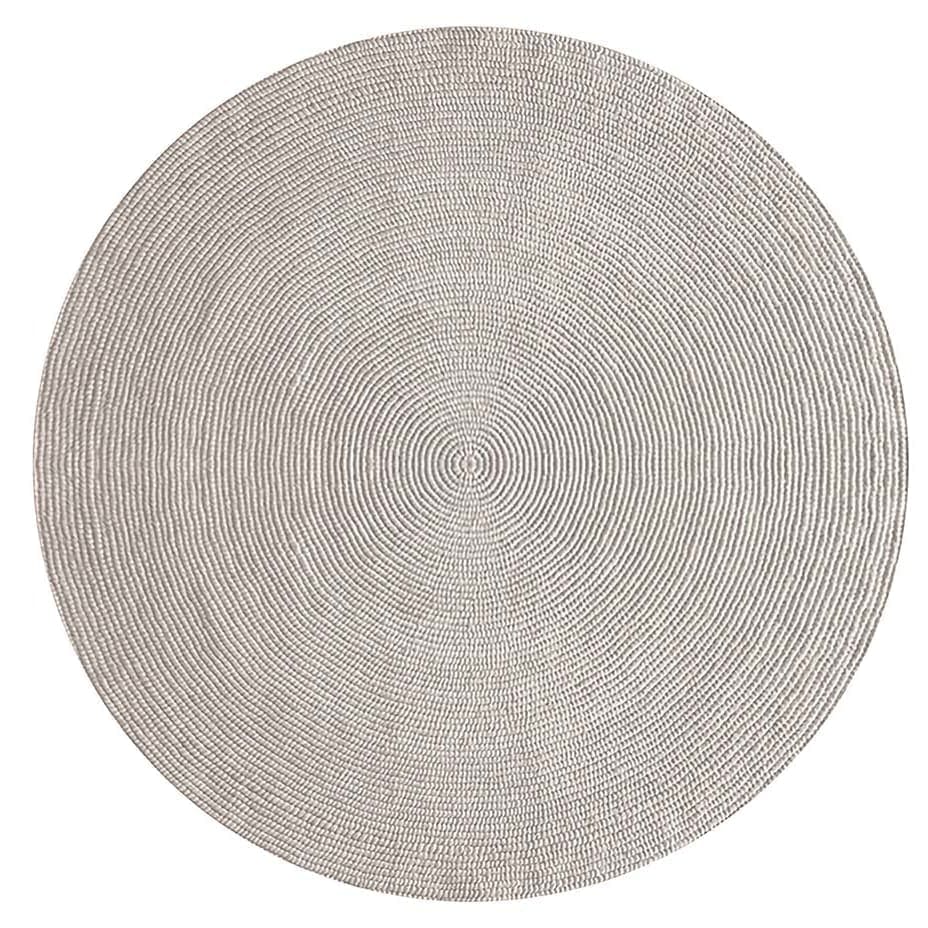 spiral: abaca braided as a circular rug in color tapioca