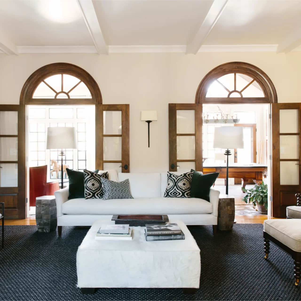 Halifax Sable large sisal area rug in transitional living room