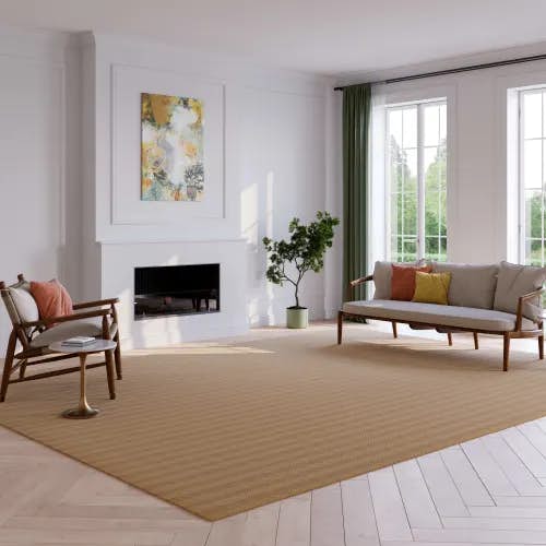minimalist beauty: gorgeous astoria living room area rug in color bark with infinity edge border